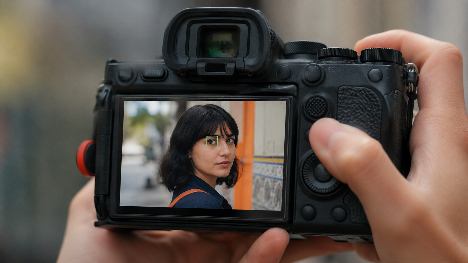 Autofocus point placed over a portrait subject’s eye