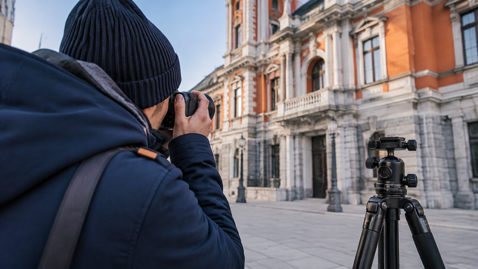 Photographer using a steady grip to prevent blurry pictures