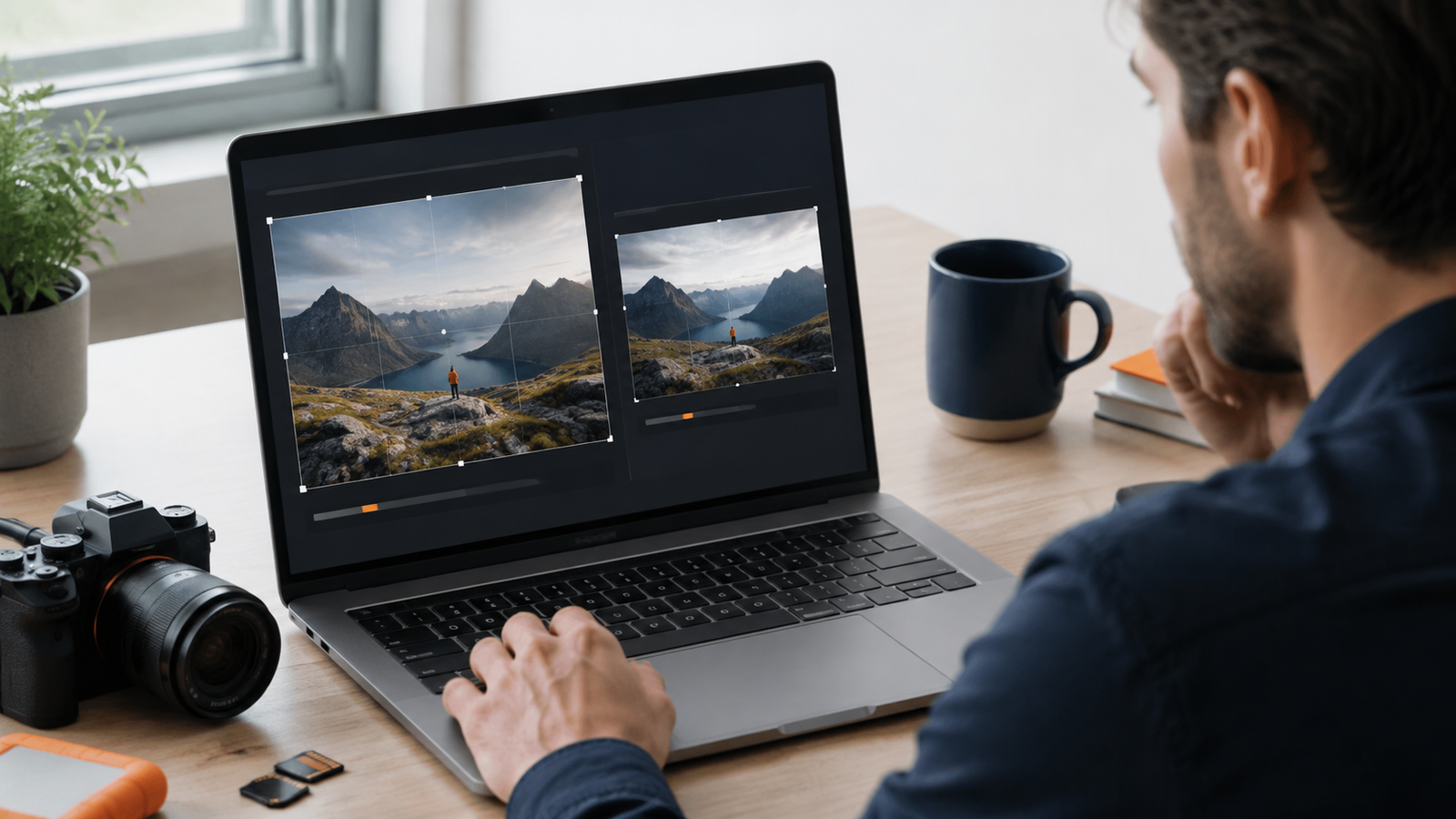 Comparing original and web export resolution before uploading photos
